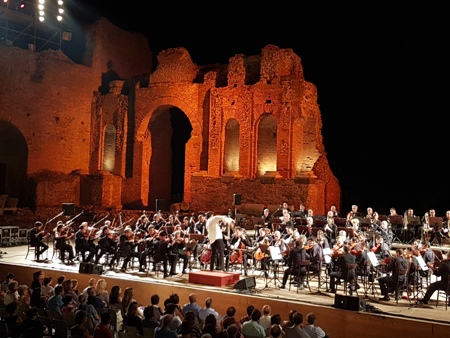 Uto Ughi e Simone Bernardini al Teatro Antico di Taormina