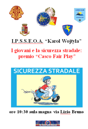 All’Istituto Alberghiero “Karol Wojtyla” di Catania, la seconda edizione del premio “Casco Fair Play”