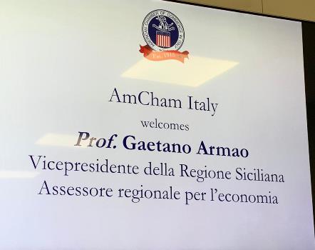 Incontro presso la Camera di Commercio Americana in Italia Attrazione investimenti esteri: il Vicepresidente Armao incontra le multinazionali USA in Italia