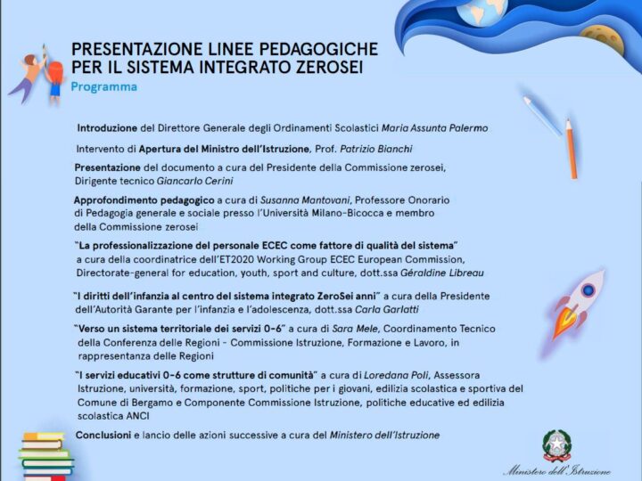 Scuola, lanciata la campagna di consultazione sulle Linee Pedagogiche per il sistema integrato 0-6 anni. Bianchi: “È sfida educativa e sociale”