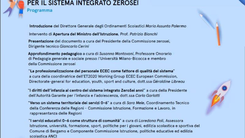 Scuola, lanciata la campagna di consultazione sulle Linee Pedagogiche per il sistema integrato 0-6 anni. Bianchi: “È sfida educativa e sociale”