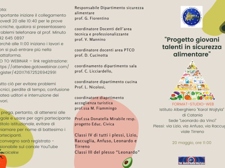 “Progetto giovani talenti in sicurezza alimentare”