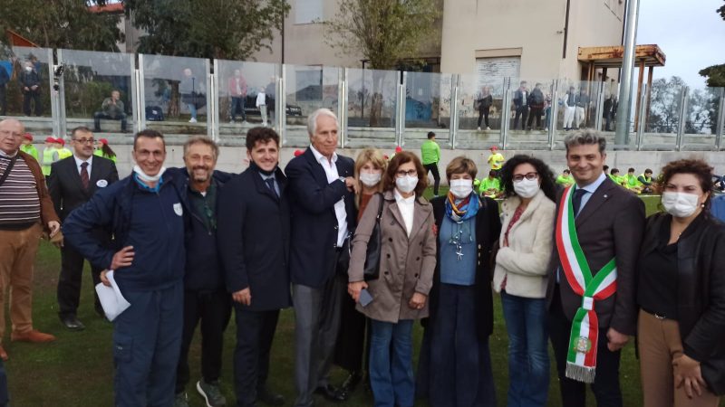 Il presidente del CONI Giovanni Malagò ha inaugurato il riqualificato campo sportivo di Pedara