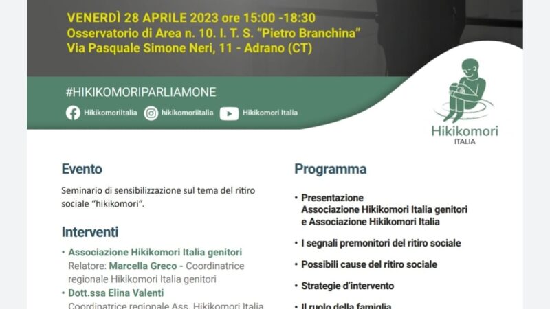 Seminario di sensibilizzazione HIKIKOMORI: CHI SONO?