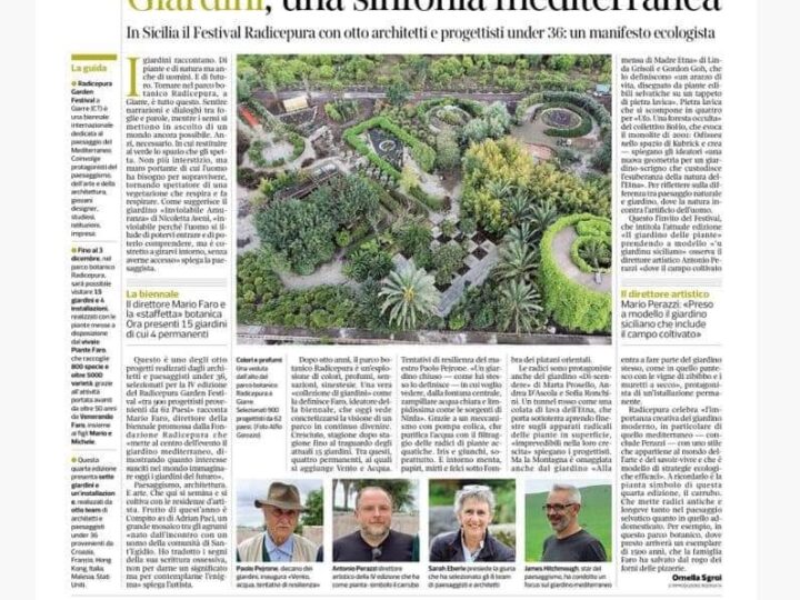 Dal giornale La Sicilia – Giardini, una sinfonia meditterranea