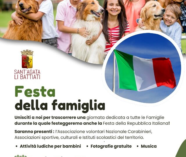 Festa della Famiglia – Domenica 2 Giugno a Sant’Agata Li Battiati