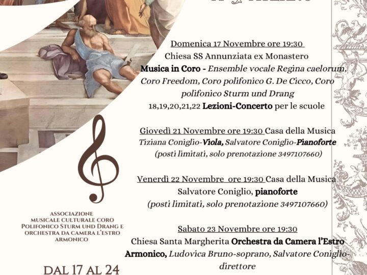 XVII SETTIMANA DELLA MUSICA A PATERNÒ da domenica 17 a domenica 24 novembre.