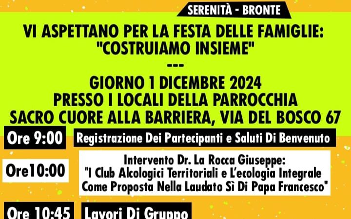 Festa delle Famiglie: Costruiamo insieme! 01.12.2024