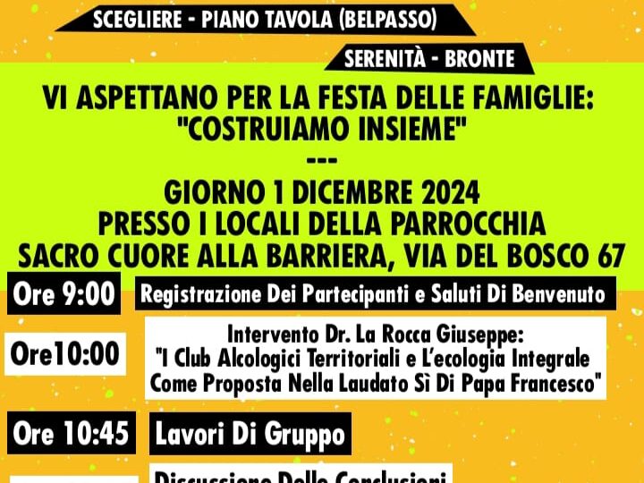 Festa delle Famiglie: Costruiamo insieme! 01.12.2024