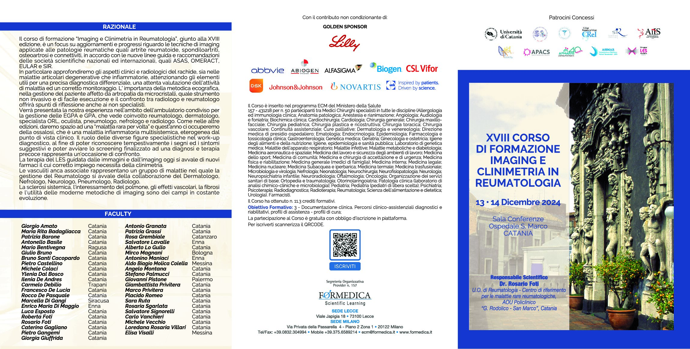 XVIII Corso di Formazione – Imaging e Clinimetria in Reumatologia.