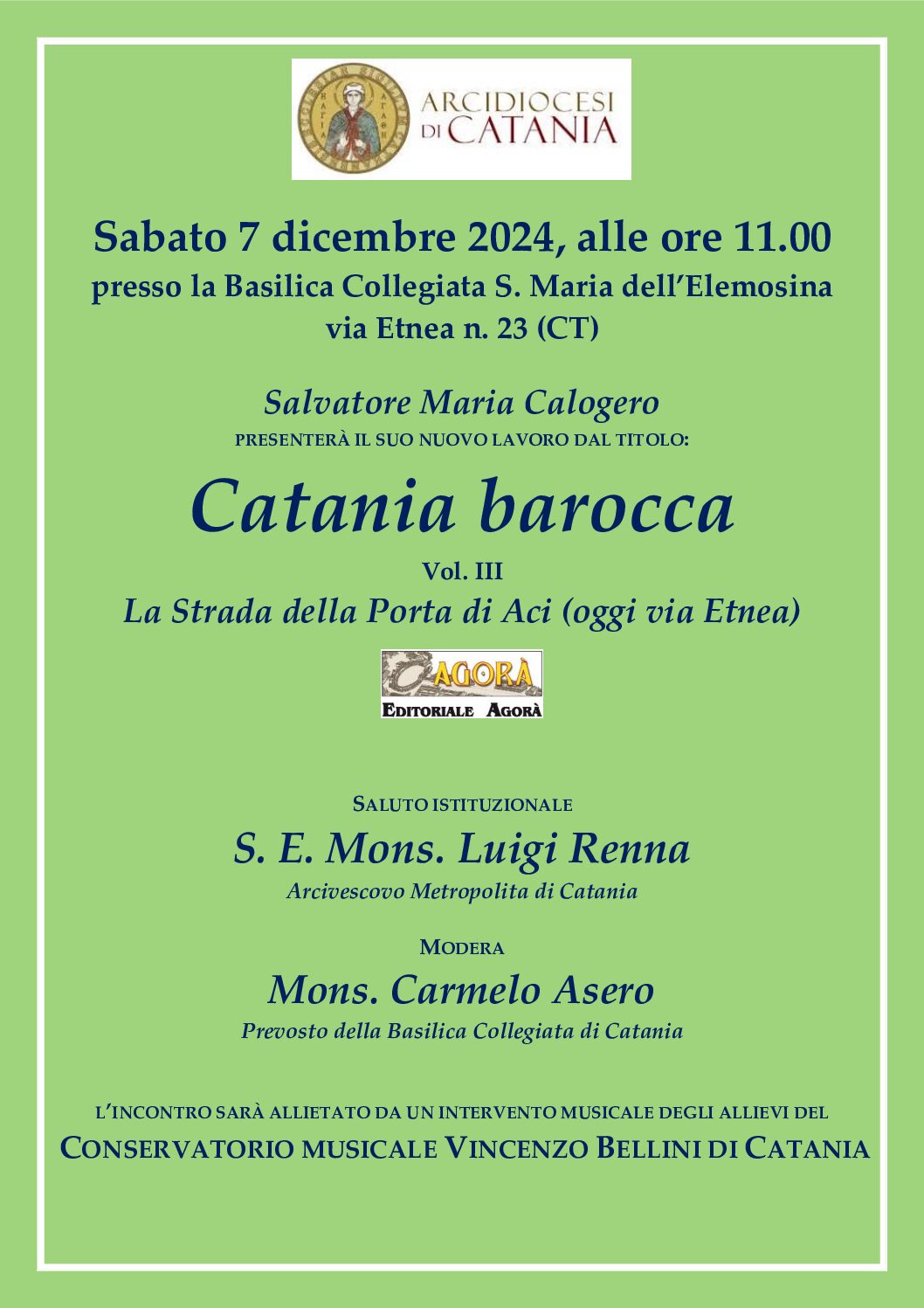 Catania Barocca – Presentazione Libro di Salvatore Maria Calogero. 07.12.2024