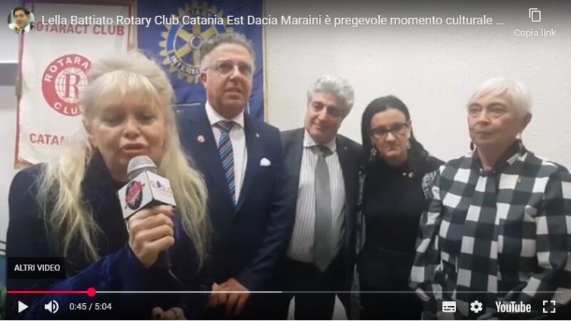 Lella Battiato Rotary Club Catania Est Dacia Maraini è pregevole momento culturale nel nome Ipazia.